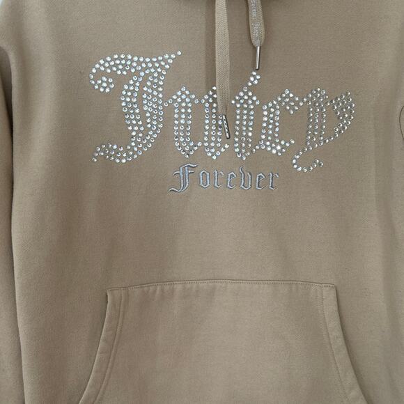 Juicy Couture Forever 21 Womans Medium Neutral Pullover JUICY Bling Hoodie - Picture 5 of 9